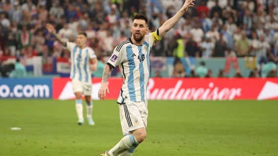 Leo Messi durante el partido de semifinales ante Croacia./Efe