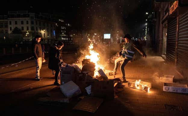Disturbios en las calles tras el Francia-Marruecos.AFP