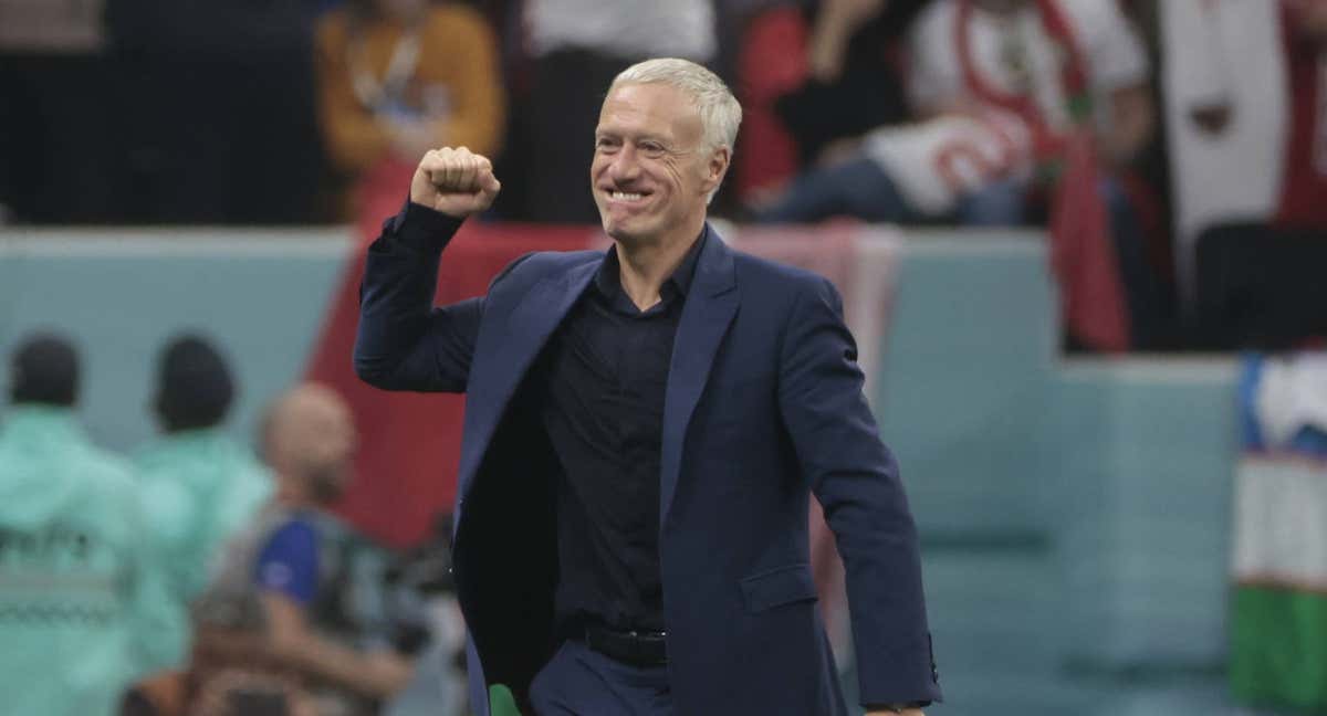 Deschamps celebra el triunfo ante Marruecos. /EFE