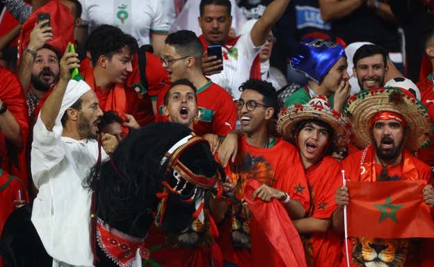 Aficionados de Marruecos durante el partido  REUTERS