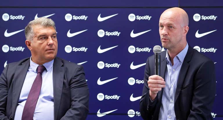 Laporta y Cruyff, en una presentación.