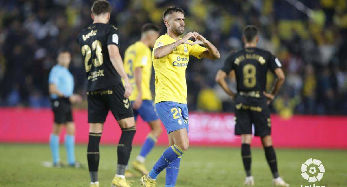 Pejiño celebrando su gol ante el Tenerife /LALIGA