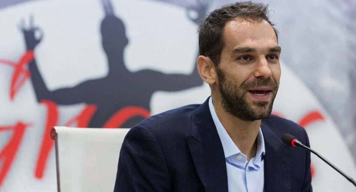 José Manuel Calderón durante su rueda de prensa de despedida de la selección./Efe