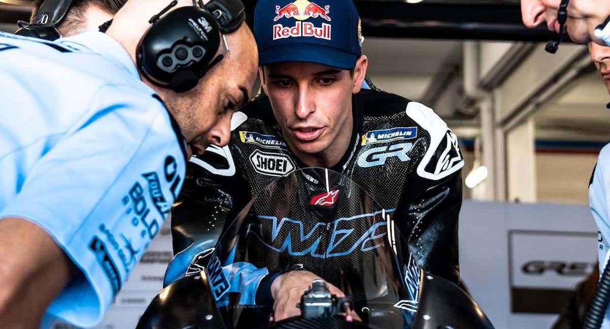 Álex Márquez con su nuevo equipo Gresini Racing en los test de Valencia del pasado mes de noviembre.