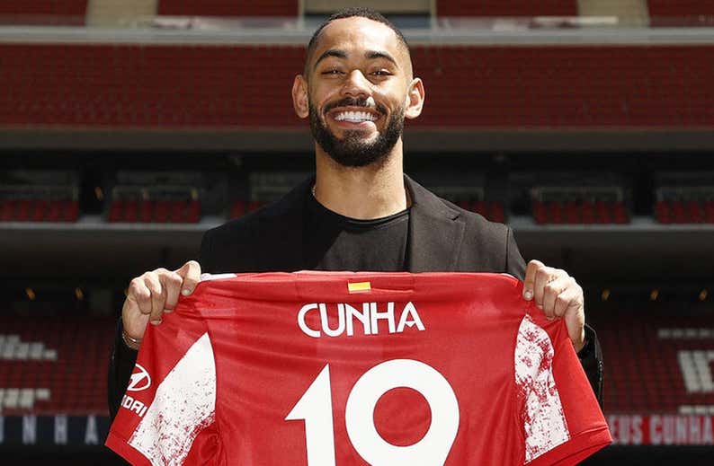 El Atlético hace oficial la cesión de Cunha a los Wolves
