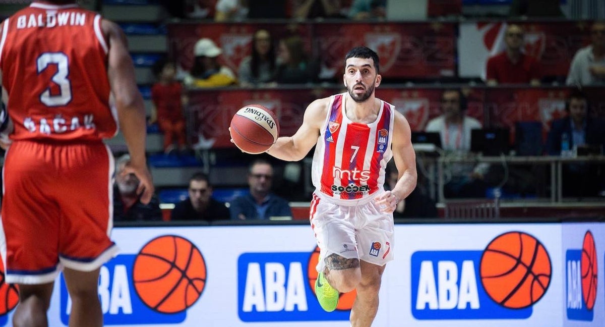 Facundo Campazzo en su debut con el Estrella Roja.
