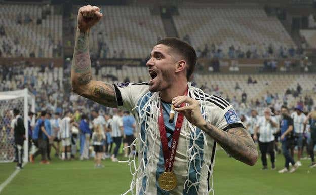 El argentino Rodrigo de Paul celebra la conquista del Mundial de Catar EFE