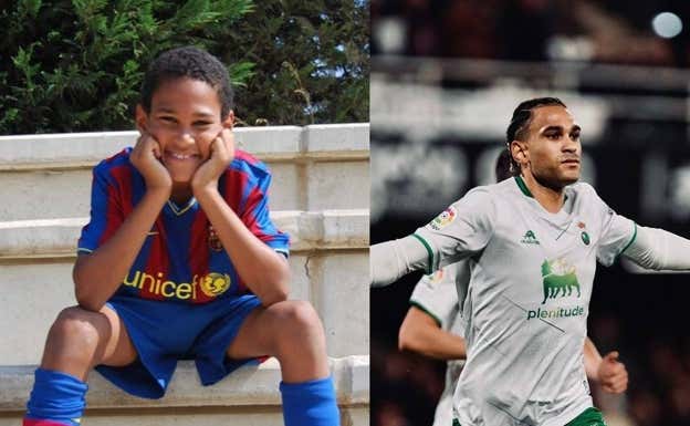 Jordi Mboula, en el Barça y en el Racing de Santander.