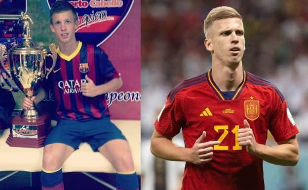 Dani Olmo, en el Barça y en la selección española.