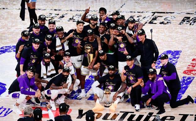 Los Lakers se proclamaron campeones en 2020, tras ganar a Miami Heat. Getty