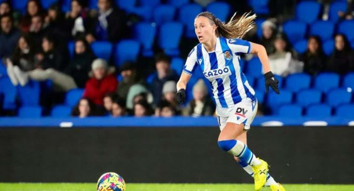 Gemma Gili, en un partido de la Real Sociedad. /@gemmagg94