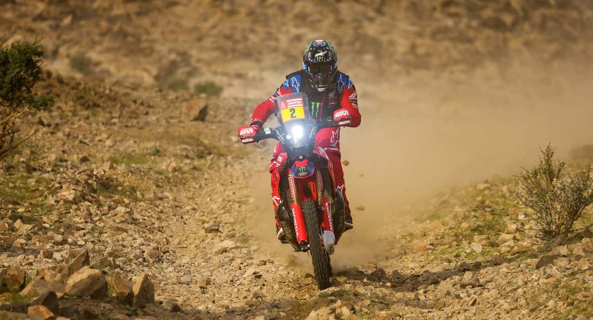 Ricky Brabec, en la Honda CRF450 Rally.
