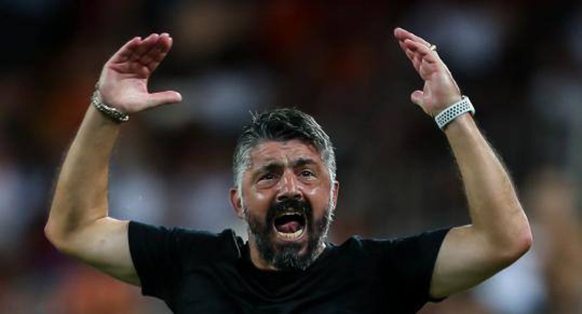 Gattuso en el duelo ante el Villarreal.