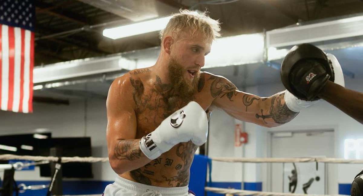 Jake Paul, durante un entrenamiento previo a su último combate de boxeo./