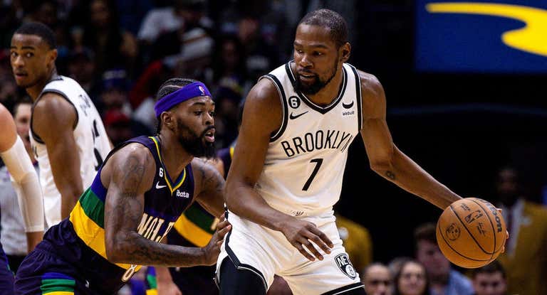 Kevin Durant, en un partido reciente con los Nets.