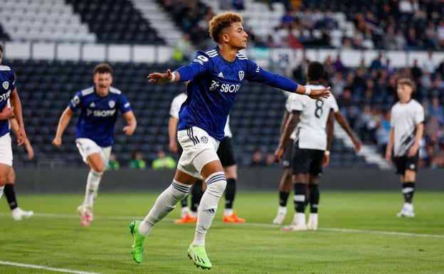 Mateo Joseph celebra un gol con el Leeds. Getty Images