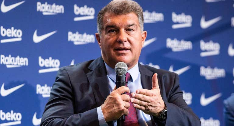Joan Laporta, durante una conferencia de prensa.