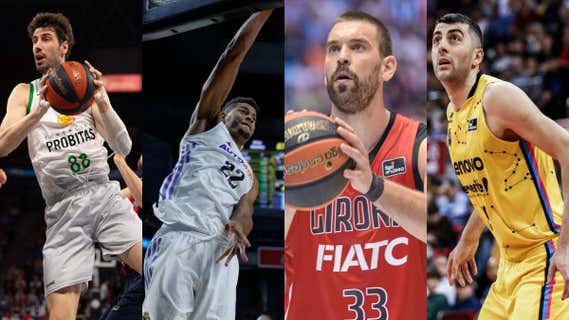 Ante Tomic, Walter Tavares, Marc Gasol y Giorgi Shermadini, los cuatro grandes pívots de la temporada ACB./ACB MEDIA