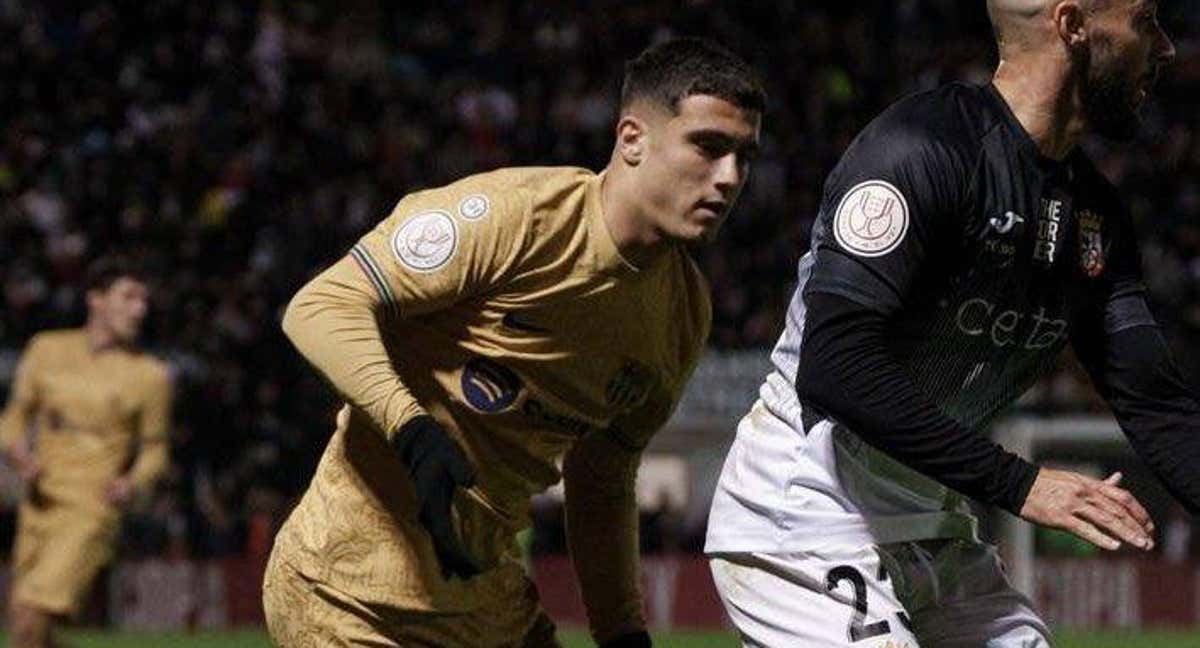 Alarcón, en el debut con el primer equipo./FCB