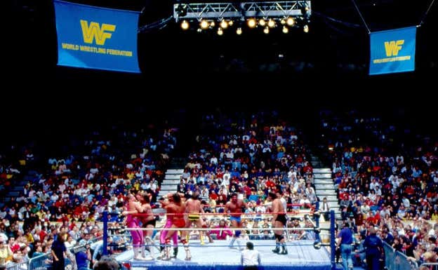 Imagen del primer Royal Rumble de la historia. WWE