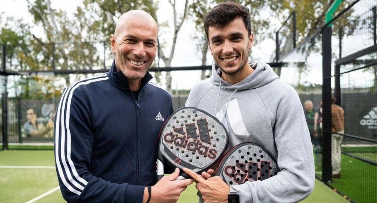 Zidane y Ale Galán en el club del Francés./Z5PADEL
