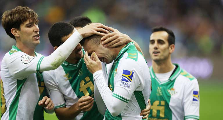 Loren celebra el gol ante el Barcelona.