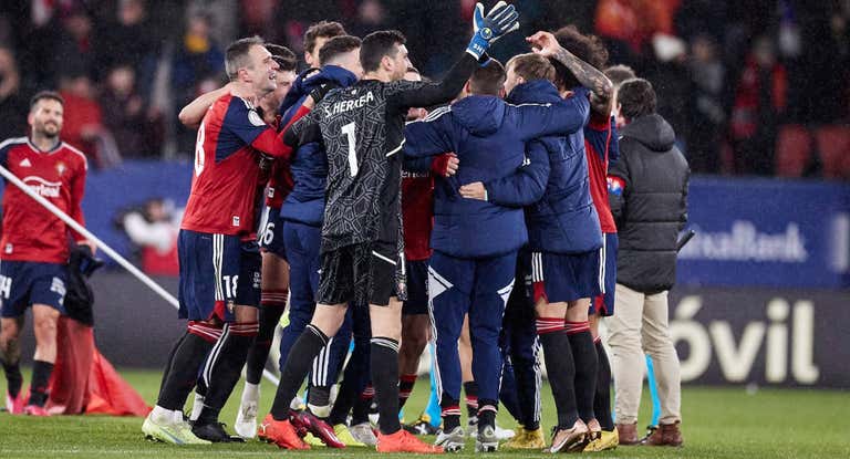 Osasuna celebra el pase a las semifinales.