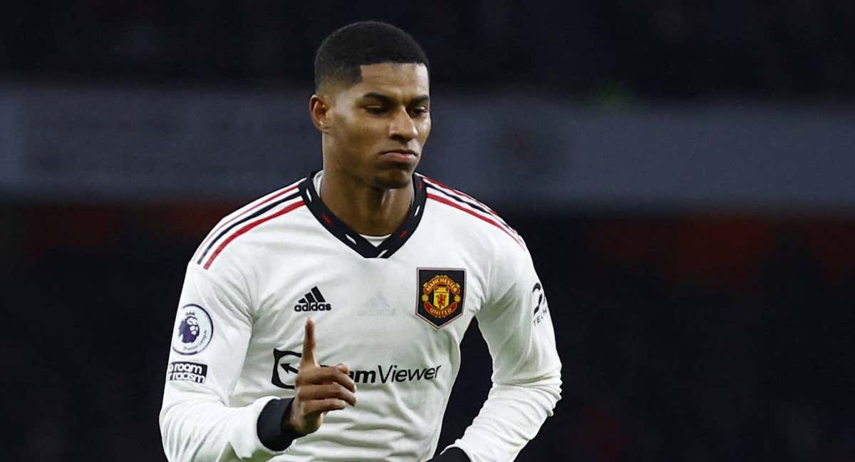 Marcus Rashford celebrando un gol.
