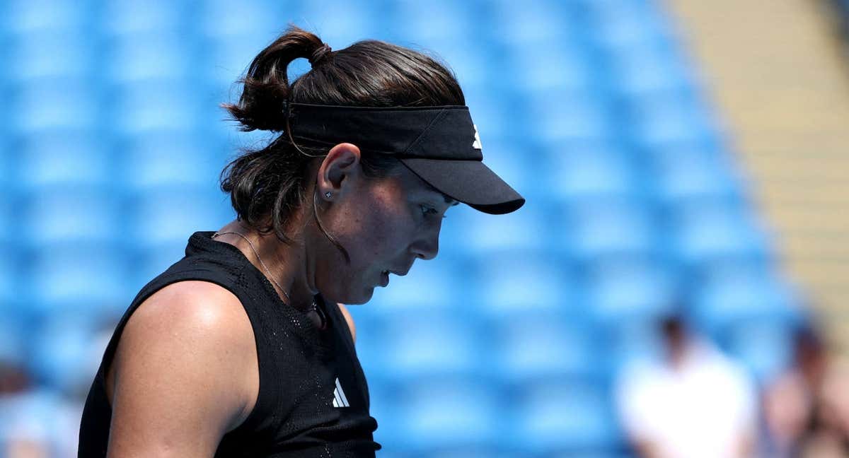 Garbiñe Muguruza, durante su última participación en el Open de Australia 2023.