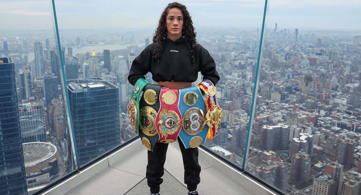 Amanda Serrano, durante la rueda de prensa previa a su combate contra Erika Cruz./Matchroom Boxing