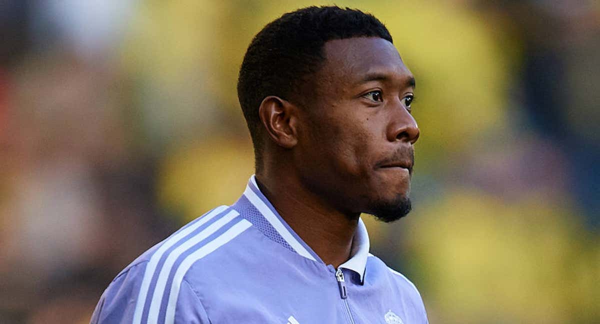 David Alaba, antes de un partido con el Real Madrid.