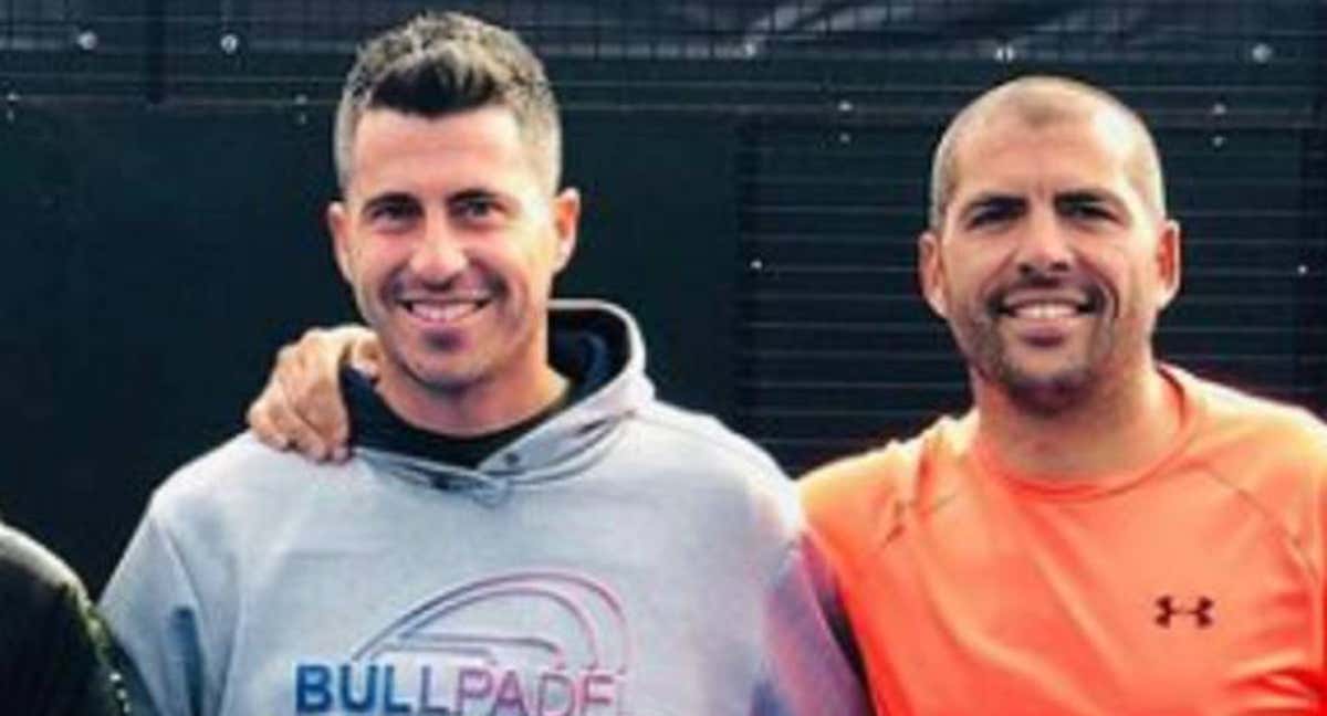 Jorge Larena y Adrián Pollo, en el GL Padel Club de Gran Canaria. /
