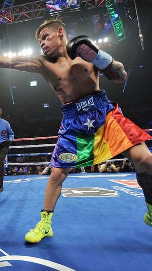Orlando Cruz, durante un combate en 2013 en Las Vegas.  Jeff Bottari/Getty Images