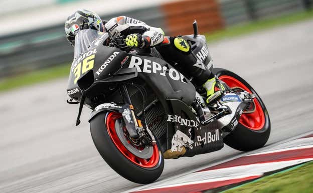 Joan Mir, durante los test de pretemporada en Sepang.  HRC