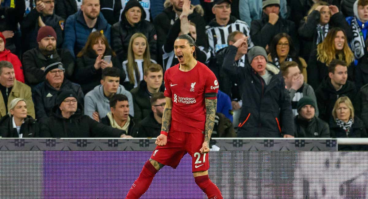 Darwin celebrando su último gol