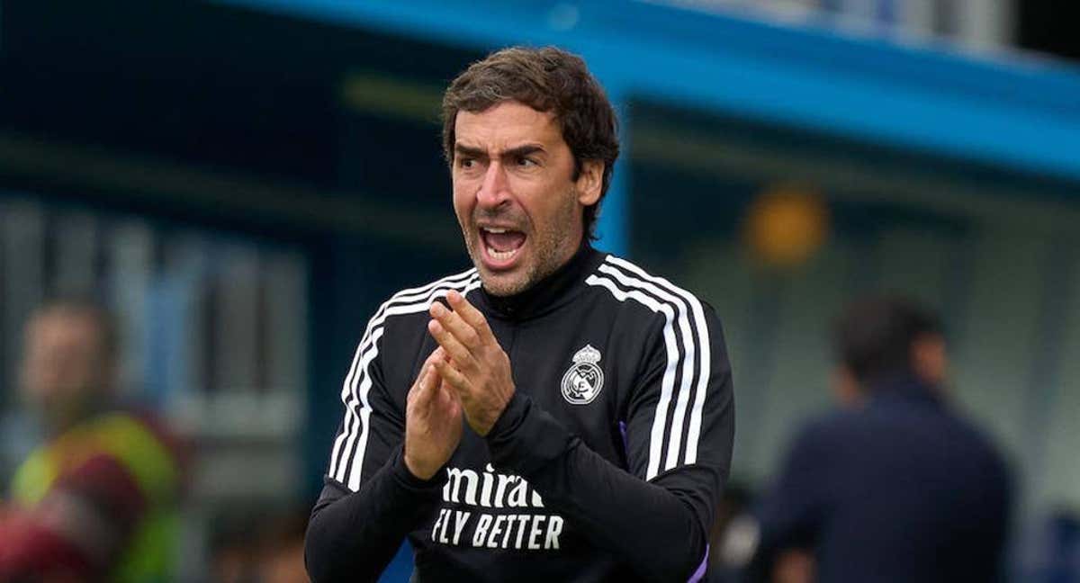 Raúl, en un partido con el Castilla.