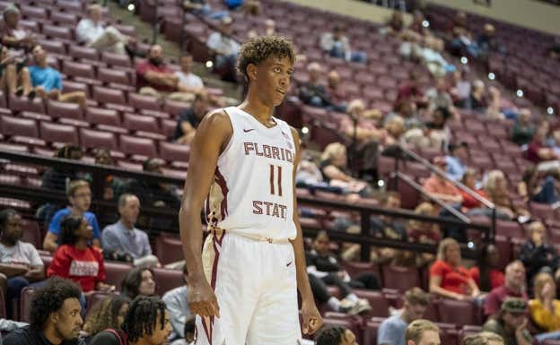 Baba Miller durante un partido con los Seminoles, el equipo de baloncesto de Florida State University.  GETTY IMAGES