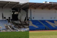 El antes y el después de los estadios tras un año de guerra