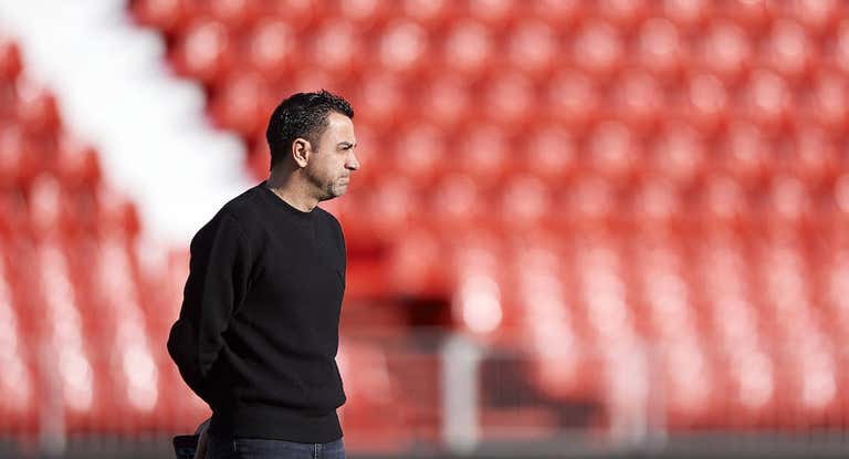 Xavi, antes del encuentro.