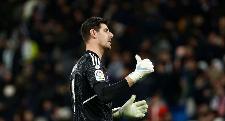 Courtois, en un partido con el Madrid.