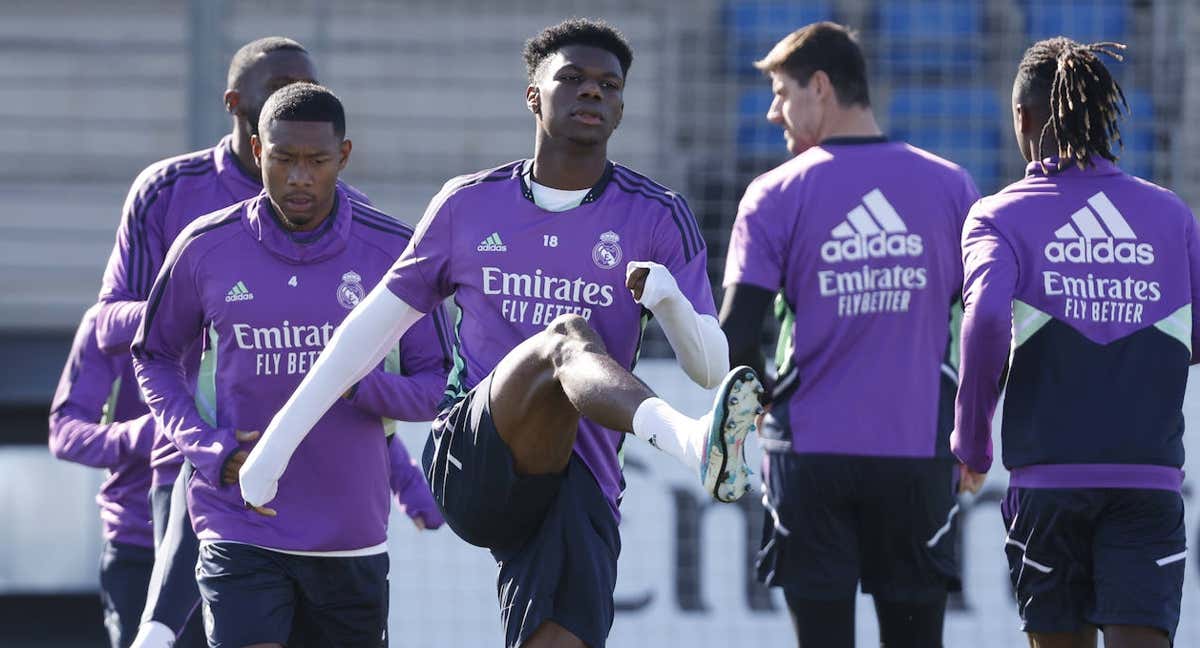 Tchouameni y Camavinga, en un entrenamiento./Getty