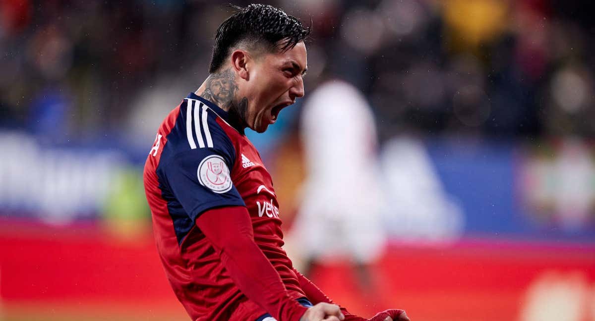 El Chimy celebra un gol en Copa del Rey./GETTY