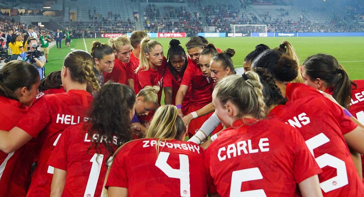 Las jugadoras de Canadá durante uno de sus últimos partidos. /CANADA SOCCER