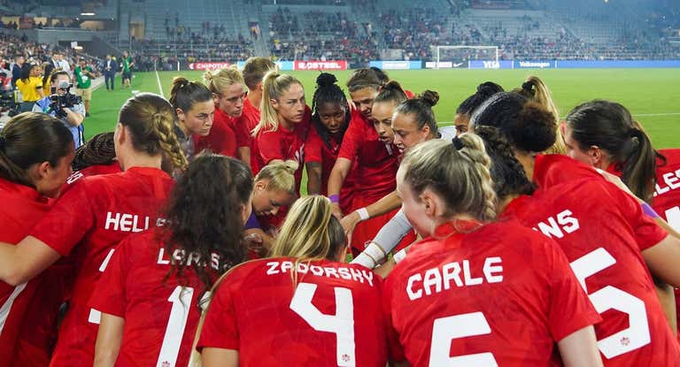 Las jugadoras de Canadá durante uno de sus últimos partidos.