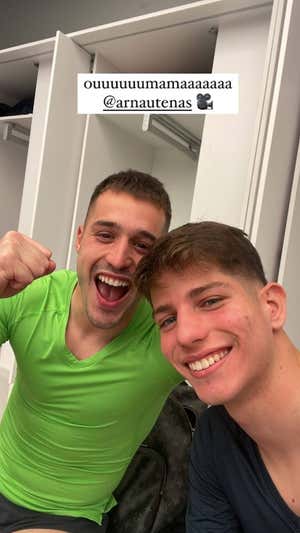 Tenas y Estanis, en el Bernabéu. Instagram