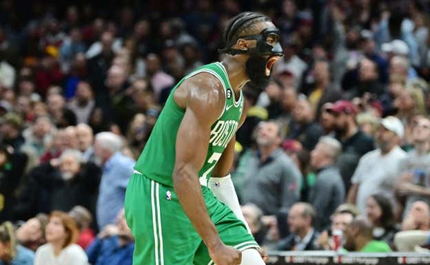 Jaylen Brown durante la derrota ante los Cavaliers. AFP