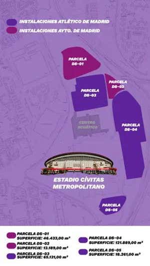 Distribución de las parcelas anexas al Metropolitano.  LAURA ROMÁN