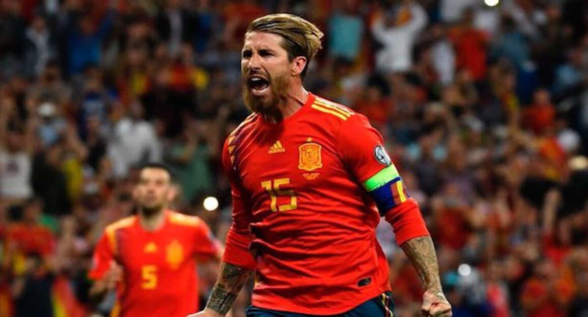 Sergio Ramos celebrando un gol. /EFE