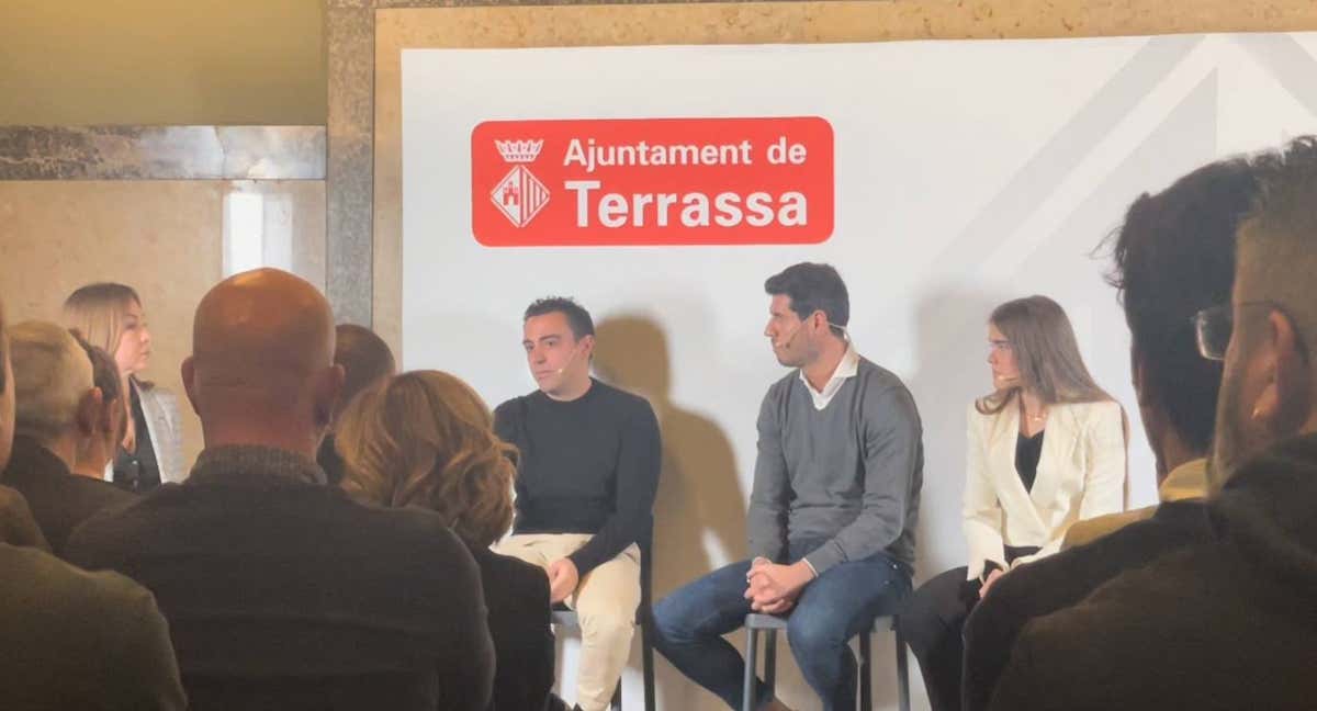 Xavi, en el acto en Terrassa./RELEVO