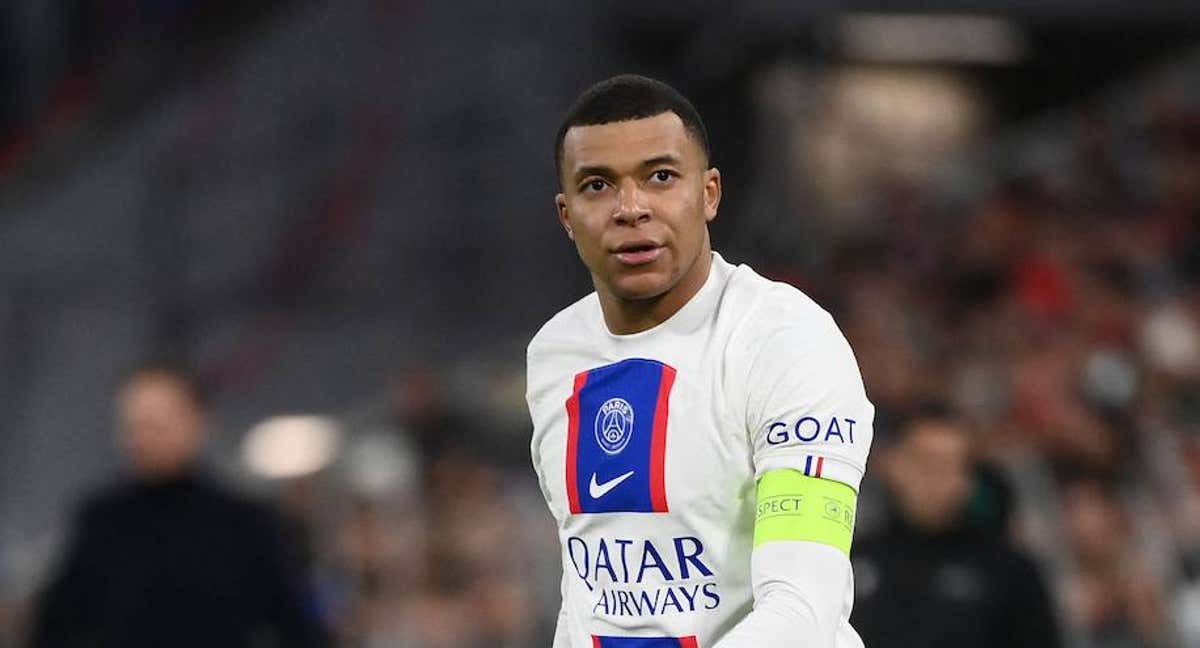 Mbappé durante el partido ante el Bayern. /AFP